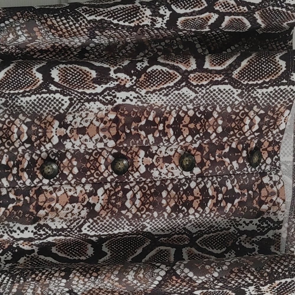 2 Skirts 1 Price. Both Measure 33-35" Waist. Metallic Stripe & Brown Snake Print - Picture 8 of 14